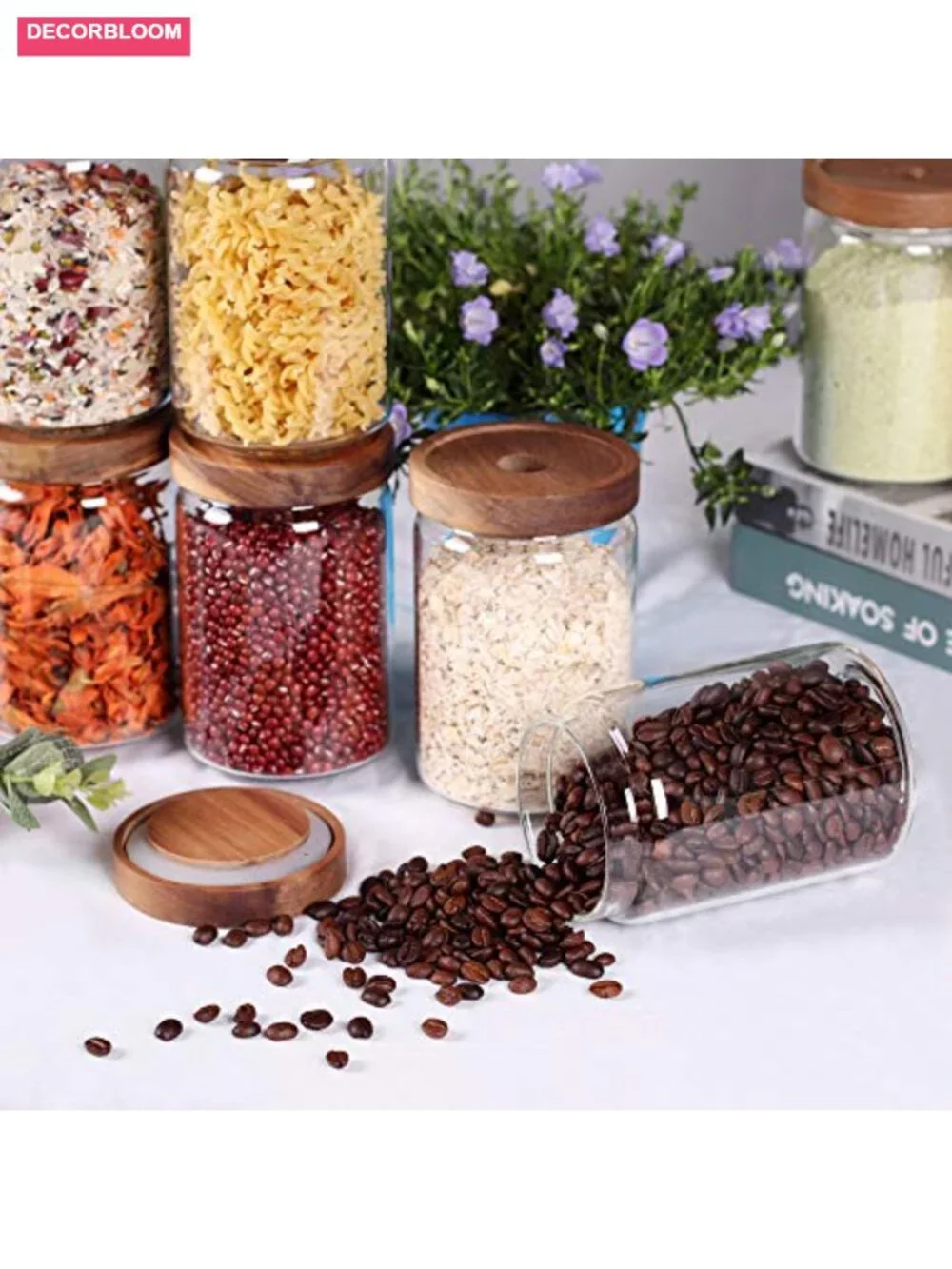 Stackable Glass Canister Set of 8 Airtight Food Storage